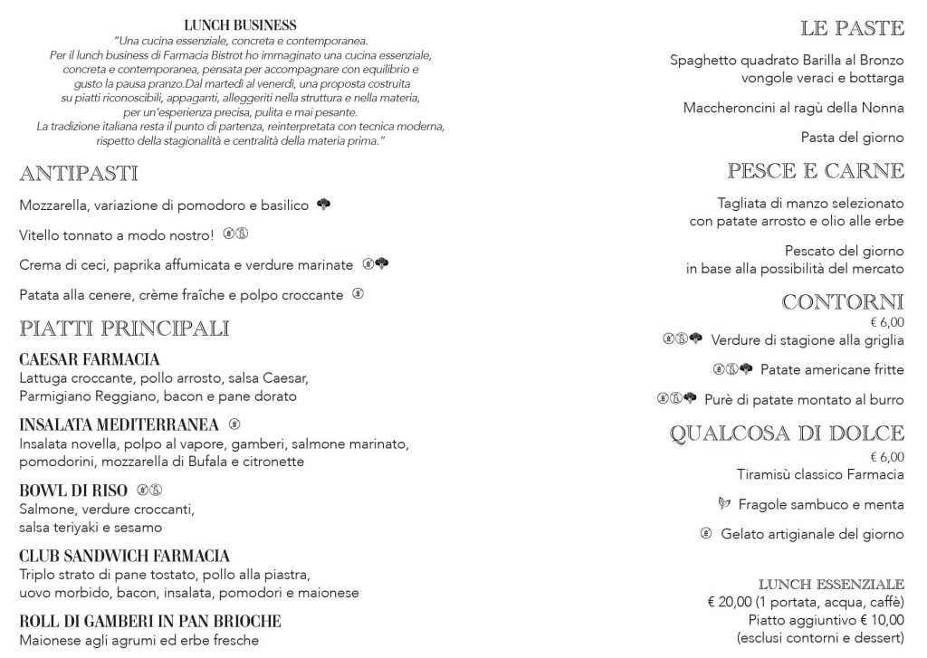 Il Business Lunch della Farmacia Bistrot da giugno 2026